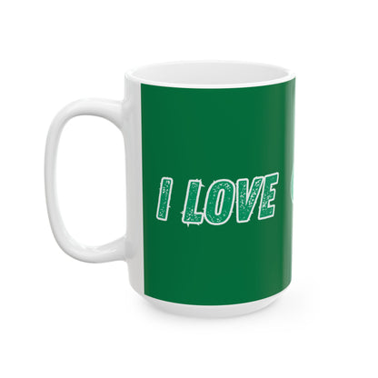 "I Love Organics" Stoned Merch Ceramic Mug, (15oz)